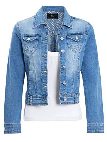 SS7 Damen Jeansjacke in Stretch Stonewash Blau von SS7