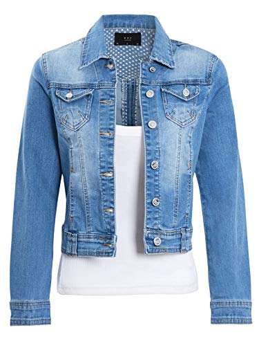 SS7 Damen Jeansjacke in Stretch Stonewash Blau von SS7