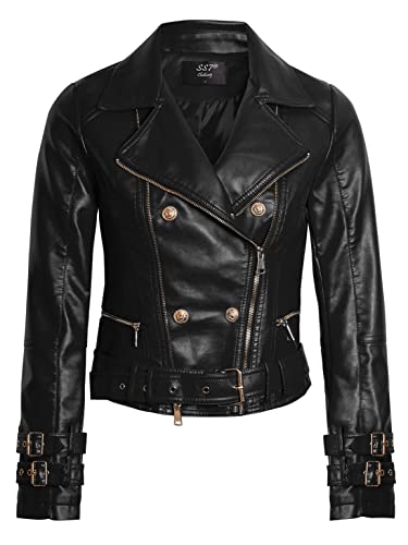 SS7 Damen Kunstleder PU Bikerjacke von SS7