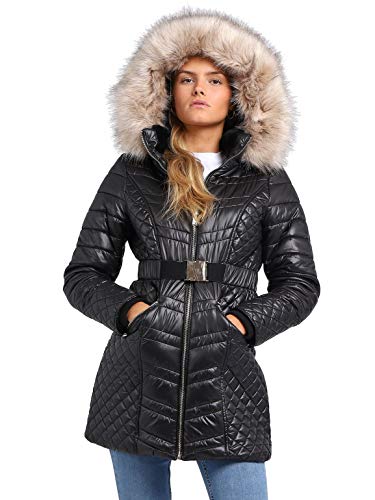 SS7 Damen Luxuriöse Webpelz Gesteppte Parka Mantel von SS7