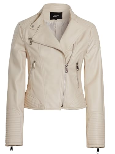 SS7 Damen PU Jacke Steppmantel aus Kunstleder von SS7