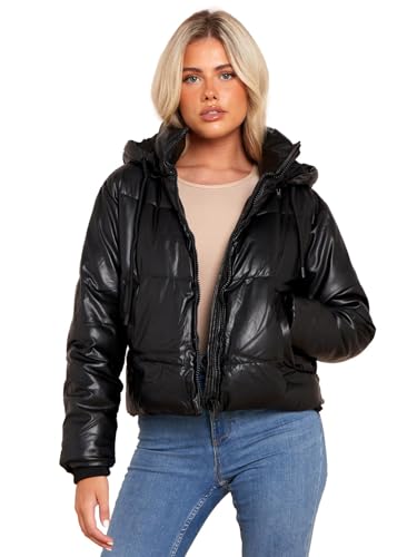 SS7 Damen PU Pufferjacke Bombermantel aus Kunstleder von SS7