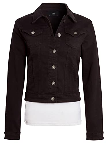 SS7 Damen Stretch Jeansjacke (34, Schwarz) von SS7