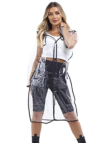 SS7 Damen Transparenter wasserdichter Langer Regenmantel von SS7