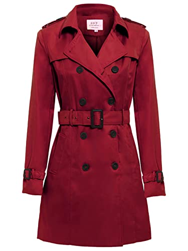 SS7 Damen Trenchcoat Damen MAC Jacke Größe 8 10 12 14 16 beige lachsfarben blau (42, Rot) von SS7