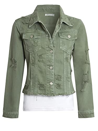 SS7 Damen ausgefranste Jeansjacke in Distressed Optik von SS7