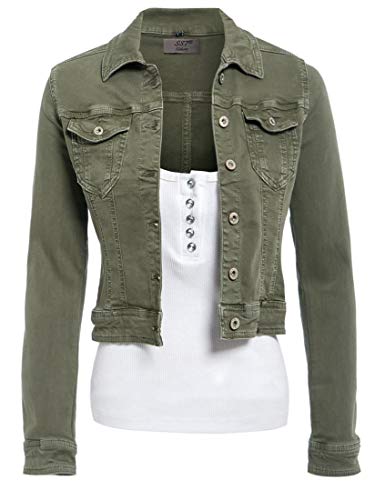 SS7 Damen ausgestattet Jeansjacke Damen Stretch Khaki Jean-Jacken-Größe 36-44 von SS7