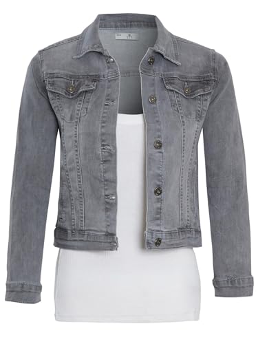 SS7 Mädchen Jeansjacke Stretch Grau Blau von SS7