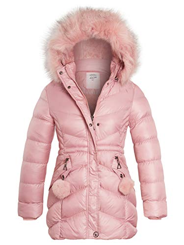 SS7 Mädchen gepolsterten Mantel Showerproof Parka Kunstpelz Alter 3-16 Schwarz (146/152, Rosa 2) von SS7