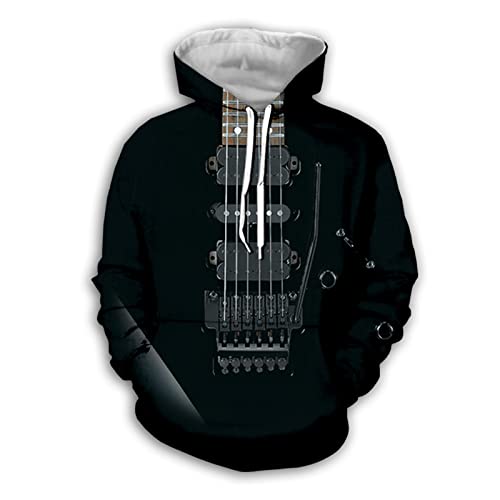 SSBZYES Herren Hoodie Jacke mit Kapuze Jugend Sweatshirt Casual Herren Sport Pullover Pullover Gitarre Mode Druck Paar Tops von SSBZYES