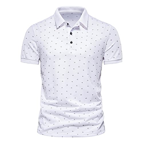 SSBZYES Herren T-Shirt Herren Poloshirt Sommer Herren Kurzarm T-Shirt Herrenmode Anker Print Kurzarm Revers T-Shirt Poloshirt von SSBZYES