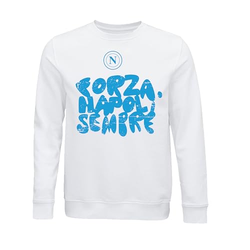 GIL S.R.L. Unisex Crewneck Pullover, Weiß, L von SSC NAPOLI