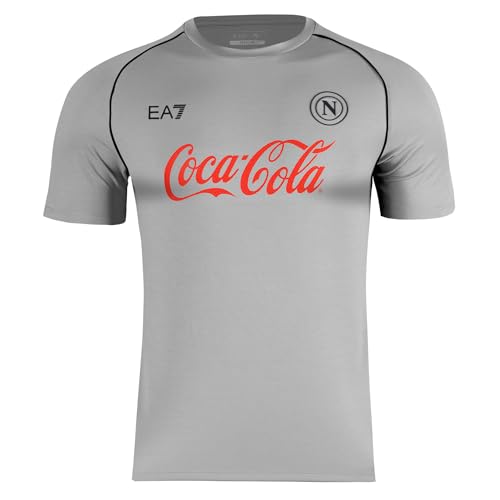 SSC NAPOLI Unisex Maglia Training Ea7 T-Shirt, Silber, L von SSC NAPOLI