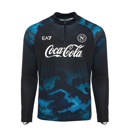 SSC NAPOLI Unisex Felpa Training Home Ea7 Sweatshirt ohne Kapuze, blau, L von SSC NAPOLI