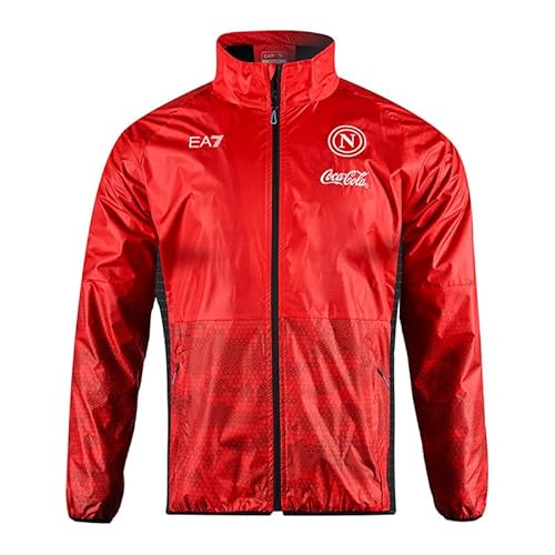 SSC Napoli [EA7] Unisex Giacca Antivento Portiere Winddichte Torwartjacke EA7, rot, M von SSC NAPOLI