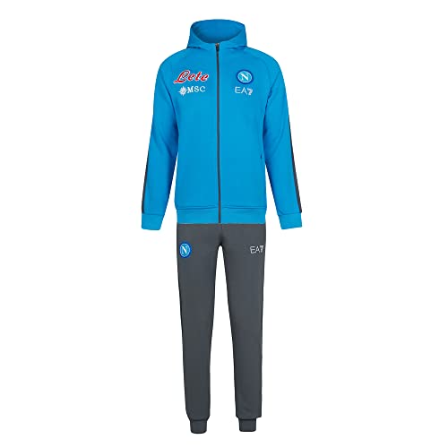 SSC Napoli Herren Season 2022/2023 Overall Interlock-Jumpsuit mit Kapuze, hellblau, XS von SSC NAPOLI