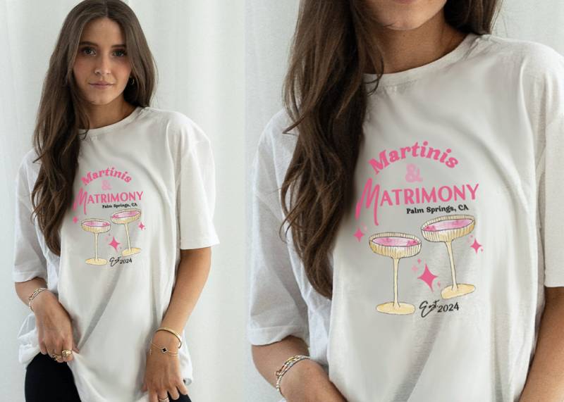 Martini Und Ehe-T-Shirt, Bach-Party-T-Shirts, Junggesellinnenabschiede Hemden, Individuelle Bach-Hemden, Martini-T-Shirts, Benutzerdefinierte von SSDesignCo
