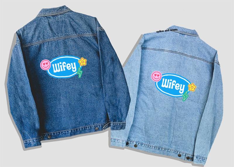 Wifey Jeansjacke, Braut Wifey, Hochzeit Jeansjacke Nach Maß, Winterhochzeit, Polterabend Wifey Jeansjacke, Braut Wifey, Hochzeit Jeansjacke Nach Maß, Winterhochzeit, Polterabend von SSDesignCo