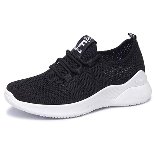 Damen Sneaker Laufschuhe Turnschuhe Running Tennisschuhe Freizeit Straßenlaufschuhe Atmungsaktiv Jogging SportschuheH66 Black 35 von SSERHEHK