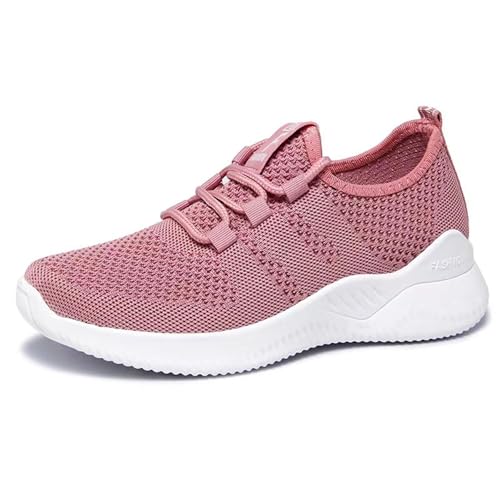 Damen Sneaker Laufschuhe Turnschuhe Running Tennisschuhe Freizeit Straßenlaufschuhe Atmungsaktiv Jogging SportschuheH66 Pink 38 von SSERHEHK