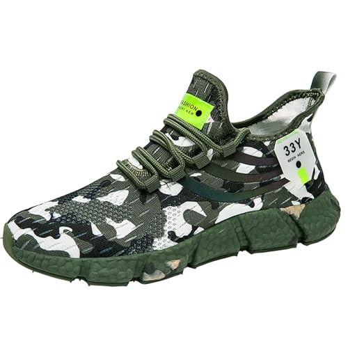 Laufschuhe Herren Damen Sportschuhe Atmungsaktiv Leichte Turnschuhe Straßenlaufschuhe Outdoor Schuhe Fashion Gym Fitness Sneaker G218P Camouflage42 von SSERHEHK