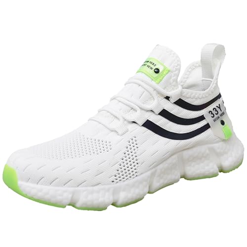 Laufschuhe Herren Damen Sportschuhe Atmungsaktiv Leichte Turnschuhe Straßenlaufschuhe Outdoor Schuhe Fashion Gym Fitness Sneaker G218P White40 von SSERHEHK