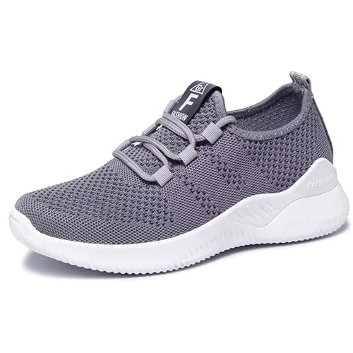 SSERHEHK Damen Sneaker Laufschuhe Turnschuhe Running Tennisschuhe Freizeit Straßenlaufschuhe Atmungsaktiv Jogging SportschuheH66 Gray 39 von SSERHEHK