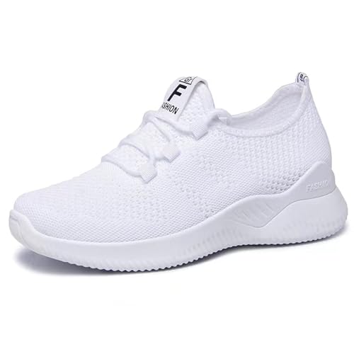 Damen Sneaker Laufschuhe Turnschuhe Running Tennisschuhe Freizeit Straßenlaufschuhe Atmungsaktiv Jogging SportschuheH66 White 37 von SSERHEHK