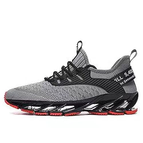 SSERHEHK Sportschuhe Laufschuhe Atmungsaktiv Leichte Turnschuhe Gym Fitness Sneaker für Herren Damen 18 Gray red 43EU von SSERHEHK