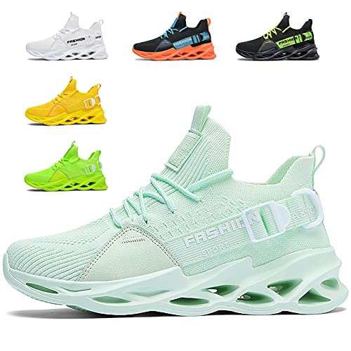Turnschuhe Herren Damen Sportschuhe Laufschuhe Atmungsaktiv Leichtewichts rutschfeste Gym Fitness Schuhe Fashion Luftpolster SneakerG133 AppleGreen38 von SSERHEHK