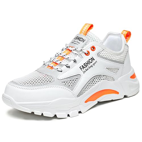 Turnschuhe Herren Laufschuhe Damen Sportschuhe Mesh Atmungsaktiv Leichtewichts Weiche Sohle rutschfeste Sportschuhe Fitness Outdoor Freizeit Schuhe Fashion Straßenlaufschuhe Knit Sneaker 668 Orange39 von SSERHEHK