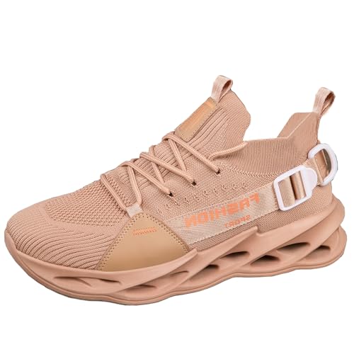Turnschuhe Herren Damen Sportschuhe Laufschuhe Atmungsaktiv Leichtewichts rutschfeste Gym Fitness Schuhe Fashion Luftpolster SneakerG133 Brown 41 von SSERHEHK