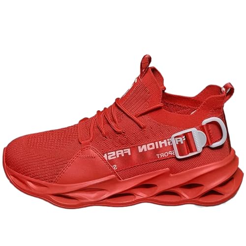 Turnschuhe Herren Damen Sportschuhe Laufschuhe Atmungsaktiv Leichtewichts rutschfeste Gym Fitness Schuhe Fashion Luftpolster SneakerG133 Red 45 von SSERHEHK