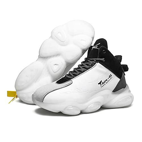 Turnschuhe Herren Leder Laufschuhe Tennisschuhe Atmungsaktiv Leichtewichts rutschfeste Sportschuhe Gym Fitness Outdoor Schuhe Fashion Straßenlaufschuhe Freizeit Jogging Sneaker A60 White 40 von SSERHEHK