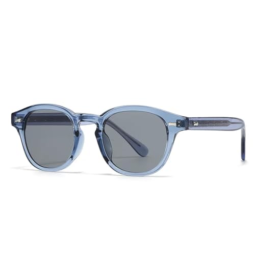 SSFVTTL Beliebte Mode Damen Luxus Sonnenbrille Runde Punk Retro Nieten UV400 (Blau Grau) von SSFVTTL