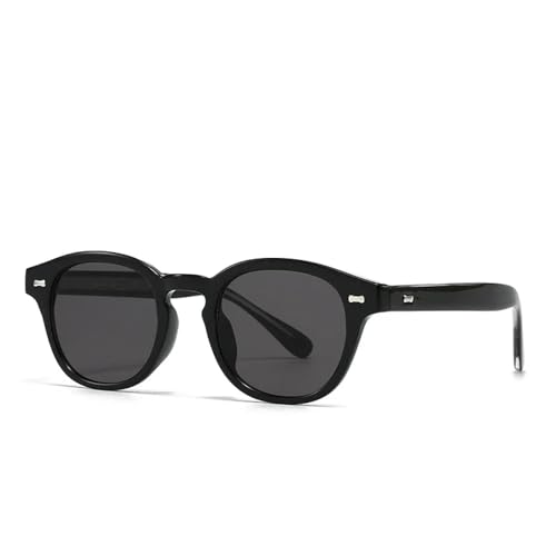 SSFVTTL Beliebte Mode Damen Luxus Sonnenbrille Runde Punk Retro Nieten UV400 (Schwarz Grau) von SSFVTTL