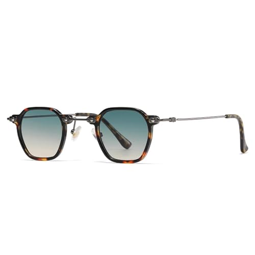 SSFVTTL Beliebte Mode Herren Punk Klare Gradientengläser Sonnenbrille UV400 Damen (Leopard grün gelb) von SSFVTTL