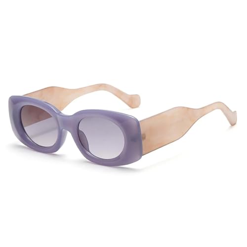 SSFVTTL Beliebte Mode Oval Damen Jelly Farbe Sonnenbrille Retro Gradient UV400 Herren (Lila Lila) von SSFVTTL
