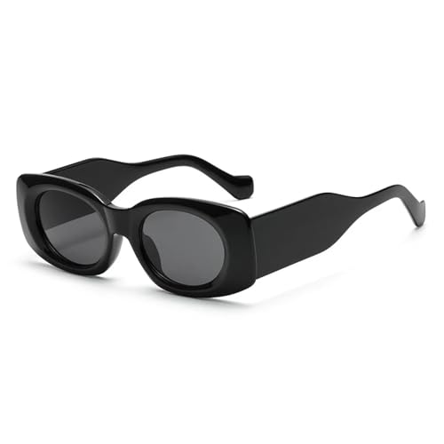 SSFVTTL Beliebte Mode Oval Damen Jelly Farbe Sonnenbrille Retro Gradient UV400 Herren (Schwarz Grau) von SSFVTTL