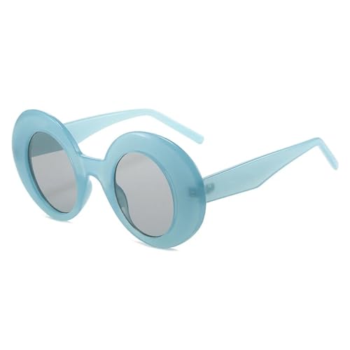 SSFVTTL Beliebte Mode Oval Kontrast Farbe Sonnenbrille Frauen Uv400 Retro Männer (Blau Hellgrau) von SSFVTTL