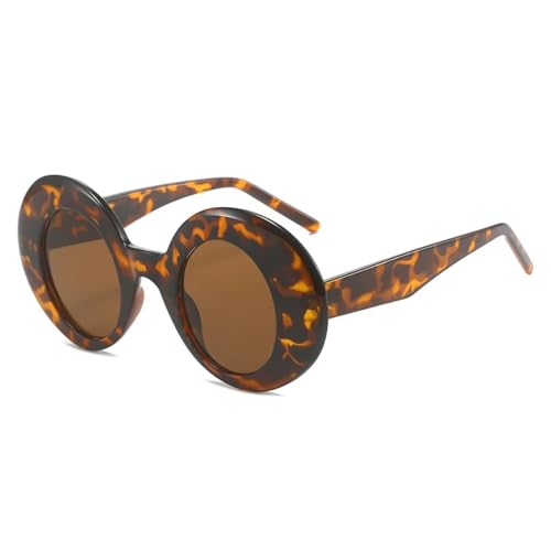 SSFVTTL Beliebte Mode Oval Kontrast Farbe Sonnenbrille Frauen Uv400 Retro Männer (Leopardentee) von SSFVTTL