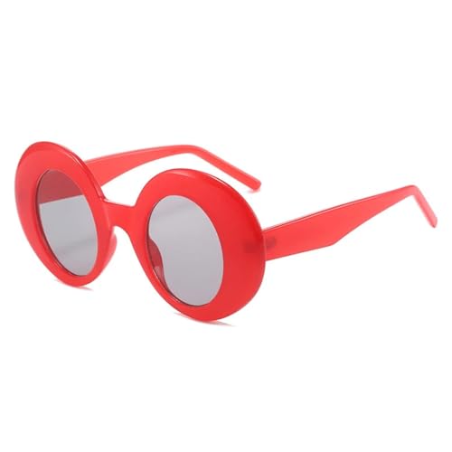 SSFVTTL Beliebte Mode Oval Kontrast Farbe Sonnenbrille Frauen Uv400 Retro Männer (Rot Hellgrau) von SSFVTTL