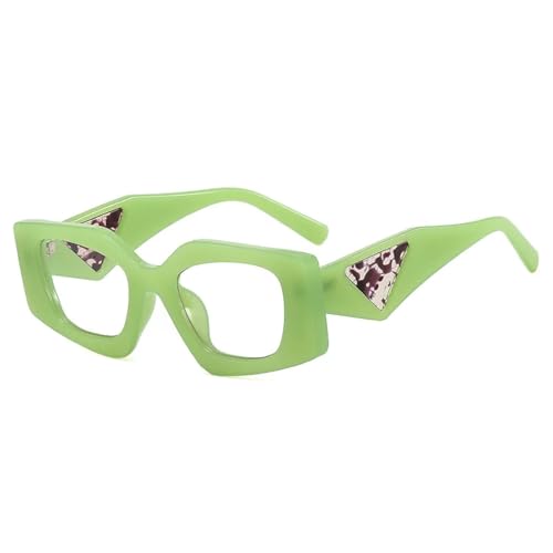 SSFVTTL Beliebte Mode Polygon Cat Eye Sonnenbrille Frauen Retro Jelly Farbe UV400 Männer (Grün klar) von SSFVTTL