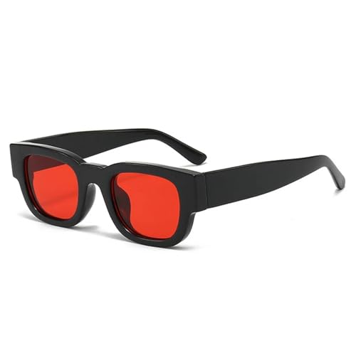 SSFVTTL Beliebte Mode Sonnenbrillen Damen Retro Candy Color Herren Punk UV400 (Schwarz Rot) von SSFVTTL