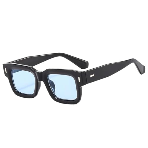 SSFVTTL Beliebte Mode Sonnenbrillen Damen Retro Punk Clear Ocean Lens Herren UV400 (Schwarz Blau) von SSFVTTL
