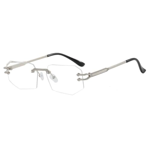 SSFVTTL Beliebte Vintage Randlose Unregelmäßige Sonnenbrille Damen Herren Luxus Uv400 (S056-C8) von SSFVTTL