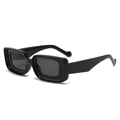 SSFVTTL Candy Color Damen Rechteckige Sonnenbrille Vintage Herren Trendy Champagner (Schwarz Grau) von SSFVTTL