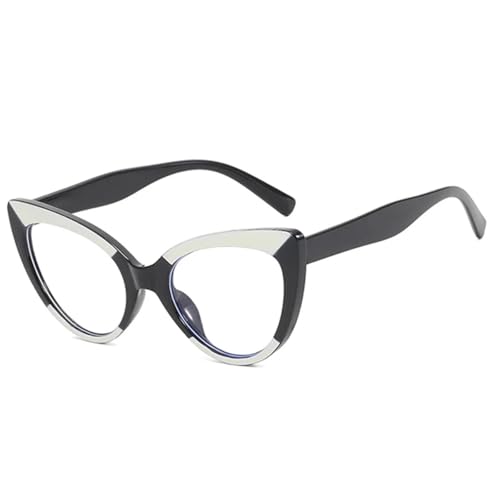 SSFVTTL Cat Eye Brillengestell Herren Klar Anti-Blaulicht Damen Leopardengestell (Schwarz Weiß) von SSFVTTL