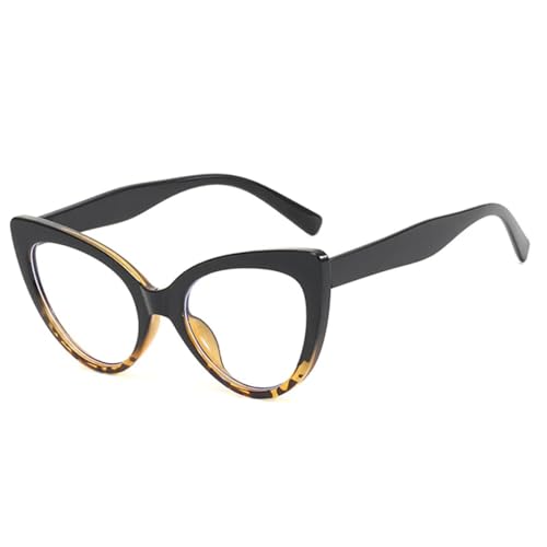SSFVTTL Cat Eye Brillengestell Herren Klar Anti-Blaulicht Damen Leopardengestell (Schwarzer Leopard) von SSFVTTL
