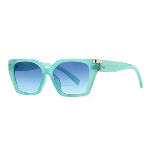 SSFVTTL Damen Vintage Luxus Sonnenbrillen Damen für Herren Trend Big Frame Punk Fashion Cat Eye (Blau Blau) von SSFVTTL